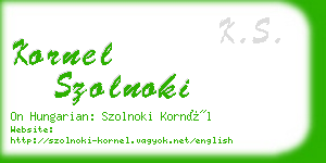 kornel szolnoki business card